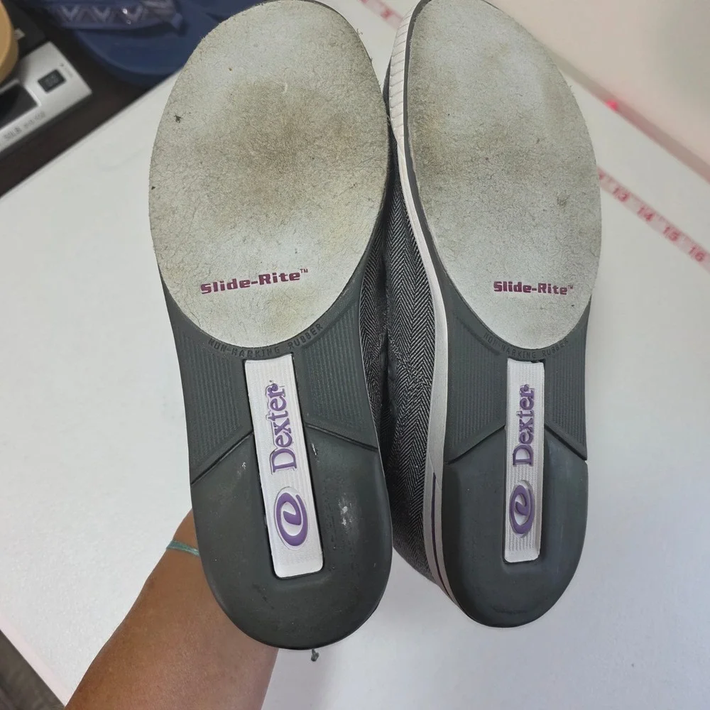 Dexter Kerrie Herringbone Bowling Shoes B4271-5 Womens 7 M(B) Grey Purple Sporty